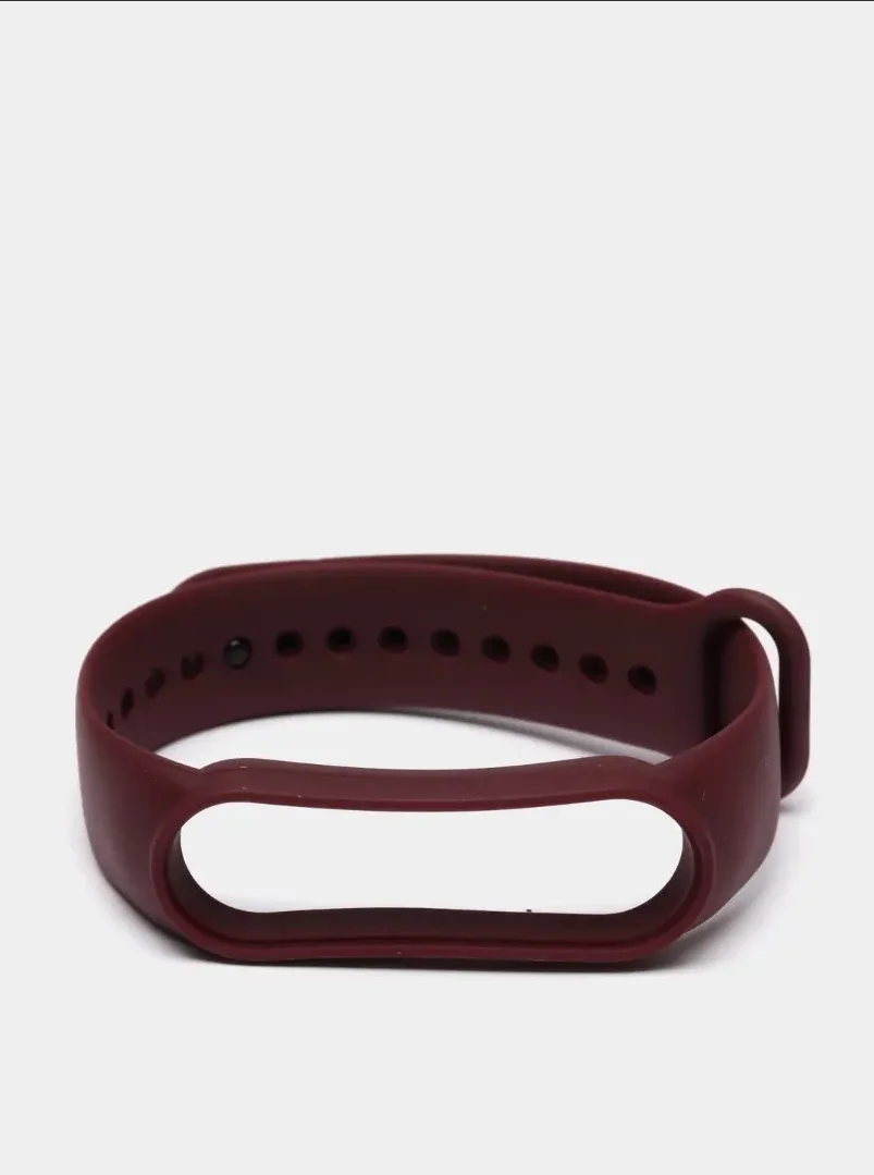 Тёмно-бордовый ремешок силиконовый для фитнес браслета Xiaomi Mi Band 5 Mi Band 6 (Ми Банд 5 Ми Банд 6)