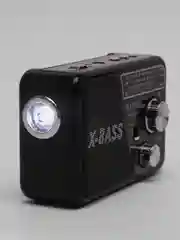 Черный радио с фонарем 521 и mp3-плеером, AM/FM, USB, SD