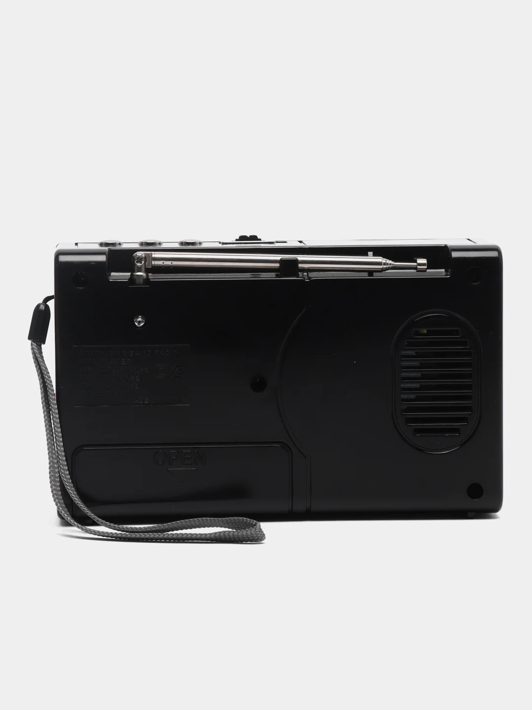 Черный радио с фонарем и mp3 плеером AM/FM, USB, SD 752