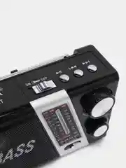 Черный радио с фонарем и mp3 плеером AM/FM, USB, SD 752