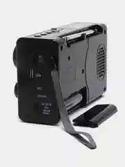 Черный радио с фонарем и mp3 плеером AM/FM, USB, SD 752