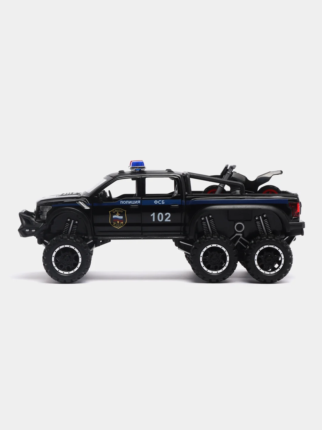 Синий машина металлическая полиция Форд Раптор (Ford Raptor), инерционная, с озвучкой, 21 см