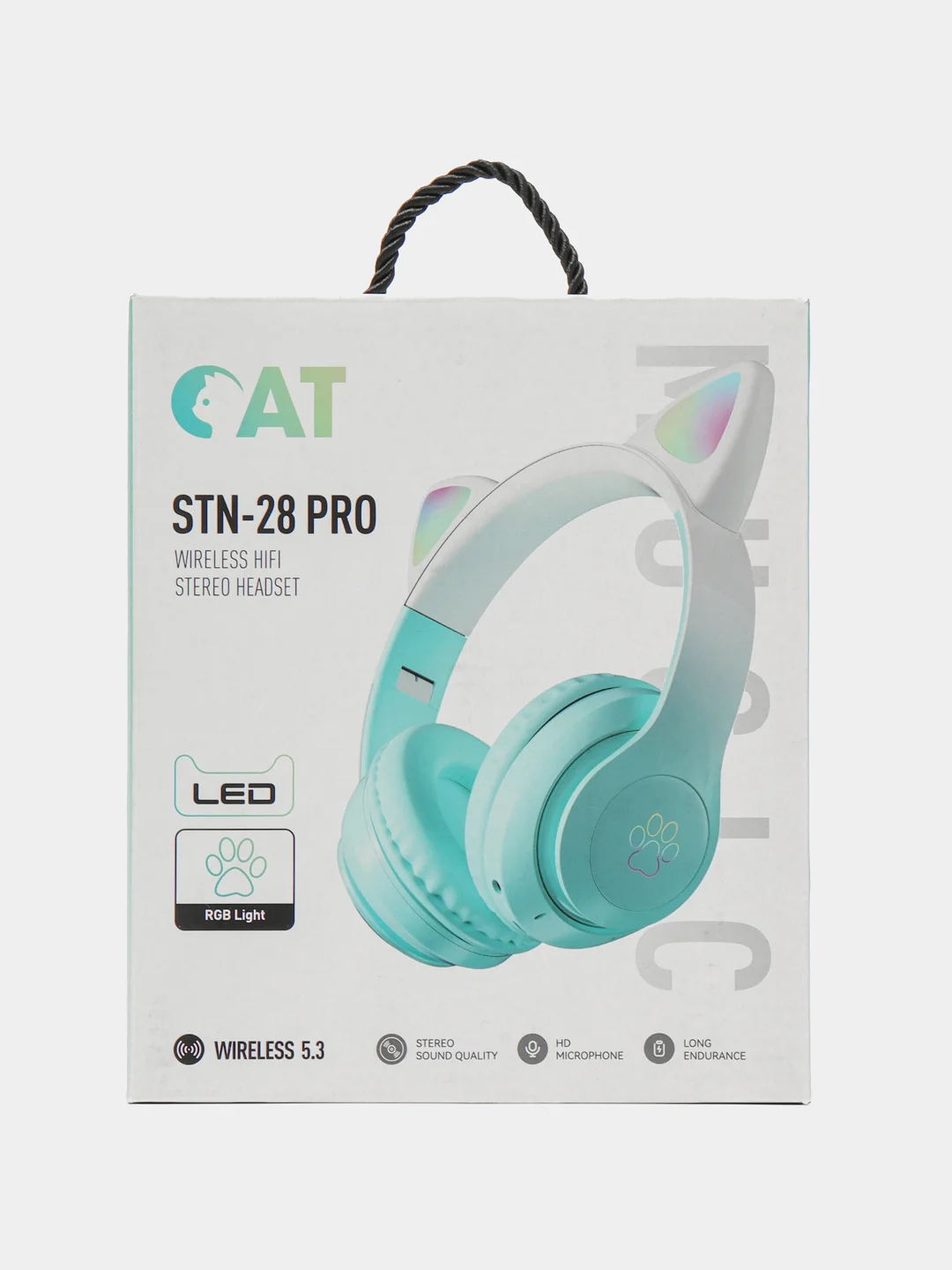 Бирюзовый наушники беспроводные STN-28 Pro, полноразмерные, с ушками