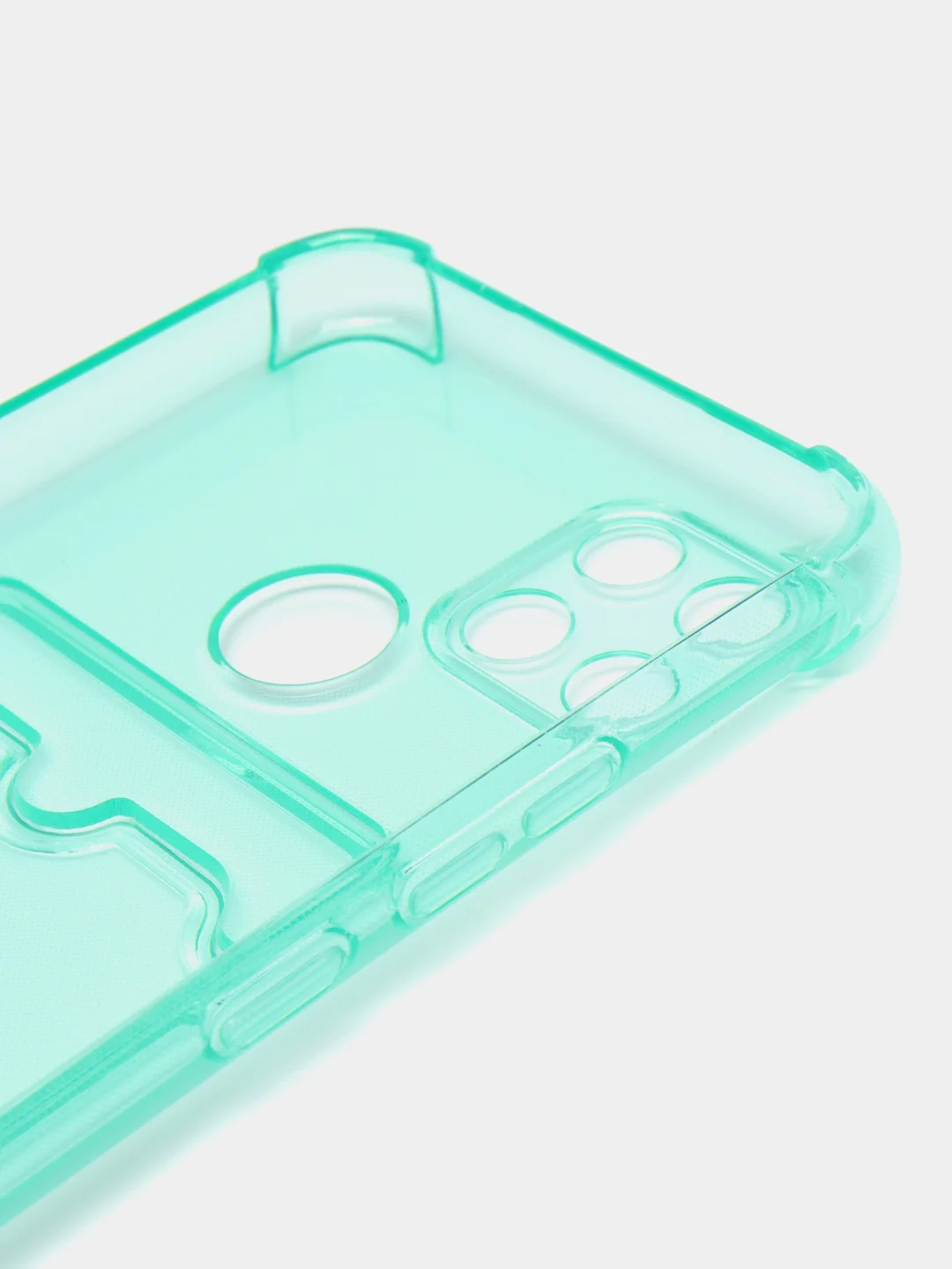 Бирюзовый чехол Realme C21Y Realme C25Y Реалми С21у С25у с карманом для карт, прозрачный
