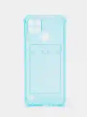 Лазурный чехол Realme C21Y Realme C25Y Реалми С21у С25у с карманом для карт, прозрачный