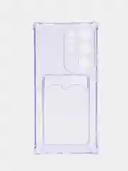 Лавандовый чехол для Samsung Galaxy S23/S23 Ultra/S23 Plus, с карманом для карт, прозрачный