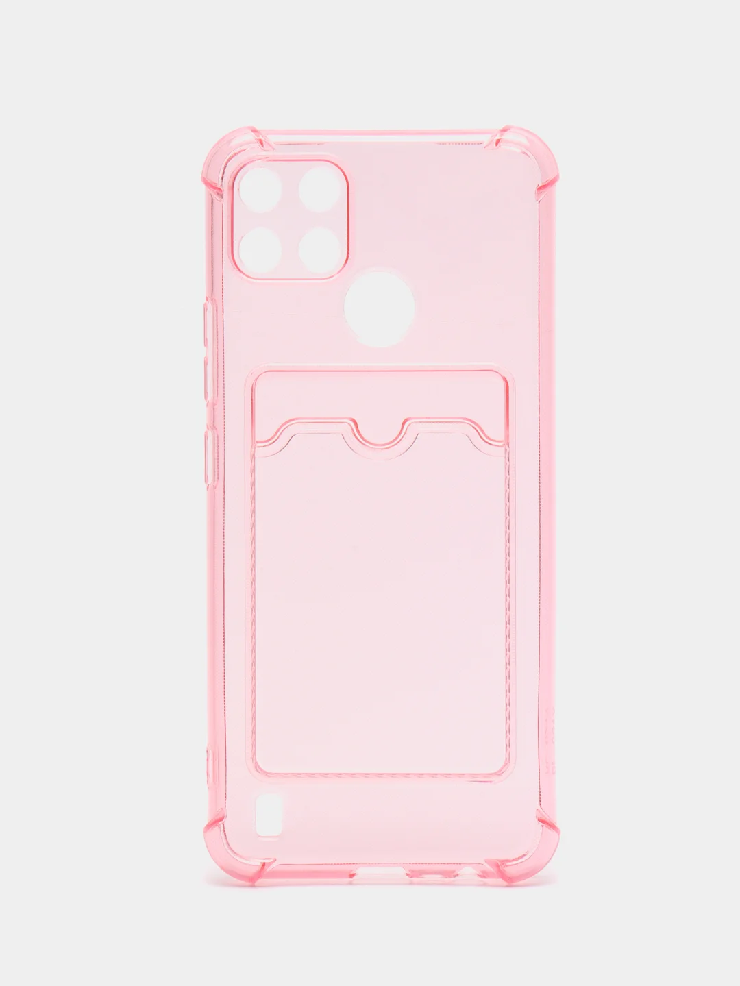 Кораллово-розовый чехол Realme C21Y Realme C25Y Реалми С21у С25у с карманом для карт, прозрачный