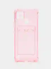 Кораллово-розовый чехол Realme C21Y Realme C25Y Реалми С21у С25у с карманом для карт, прозрачный