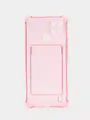 Кораллово-розовый чехол Realme C21Y Realme C25Y Реалми С21у С25у с карманом для карт, прозрачный