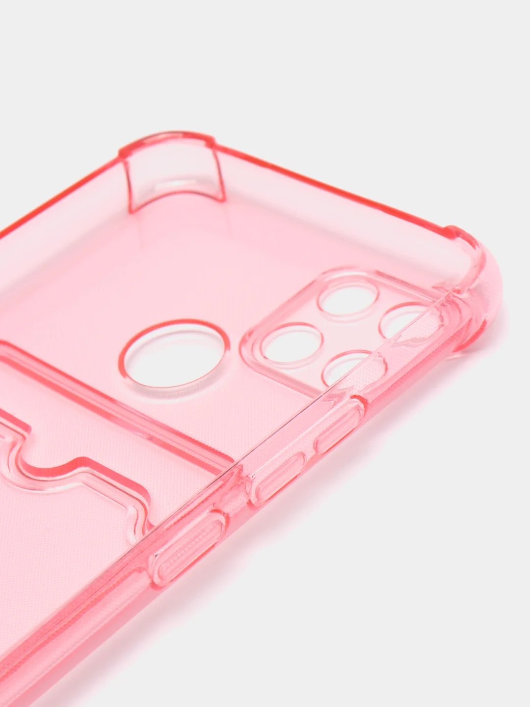Кораллово-розовый чехол Realme C21Y Realme C25Y Реалми С21у С25у с карманом для карт, прозрачный