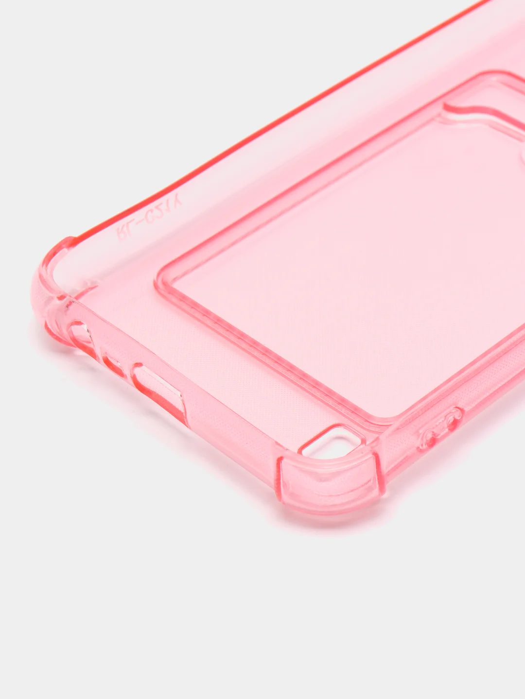 Кораллово-розовый чехол Realme C21Y Realme C25Y Реалми С21у С25у с карманом для карт, прозрачный