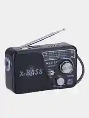 Черный радио с фонарем 521 и mp3-плеером, AM/FM, USB, SD