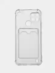 Прозрачный чехол Realme C21Y Realme C25Y Реалми С21у С25у с карманом для карт, прозрачный