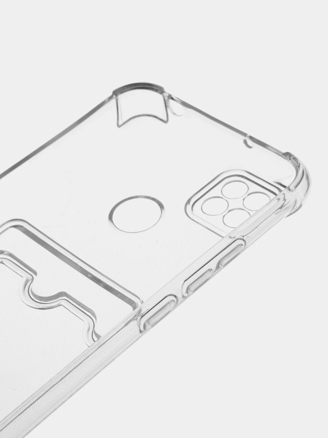 Прозрачный силиконовый чехол Xiaomi Redmi 9C 10A Сяоми Редми 9С 10А, с карманом для карт, прозрачный