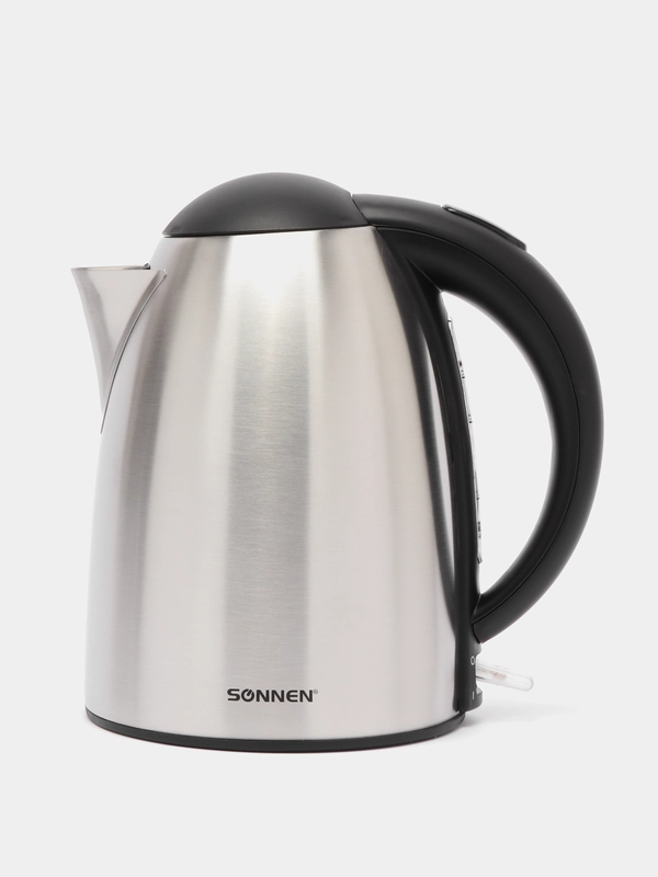 Чайник SONNEN KT-106, 1,8л, 2200Вт, закрытый нагревательный элемент, нержавеющая сталь