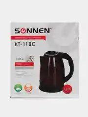 Чайник SONNEN KT-118С, 1,8л, 1500Вт, закрытый нагрев.элемент, нержавеющая сталь, кофейный