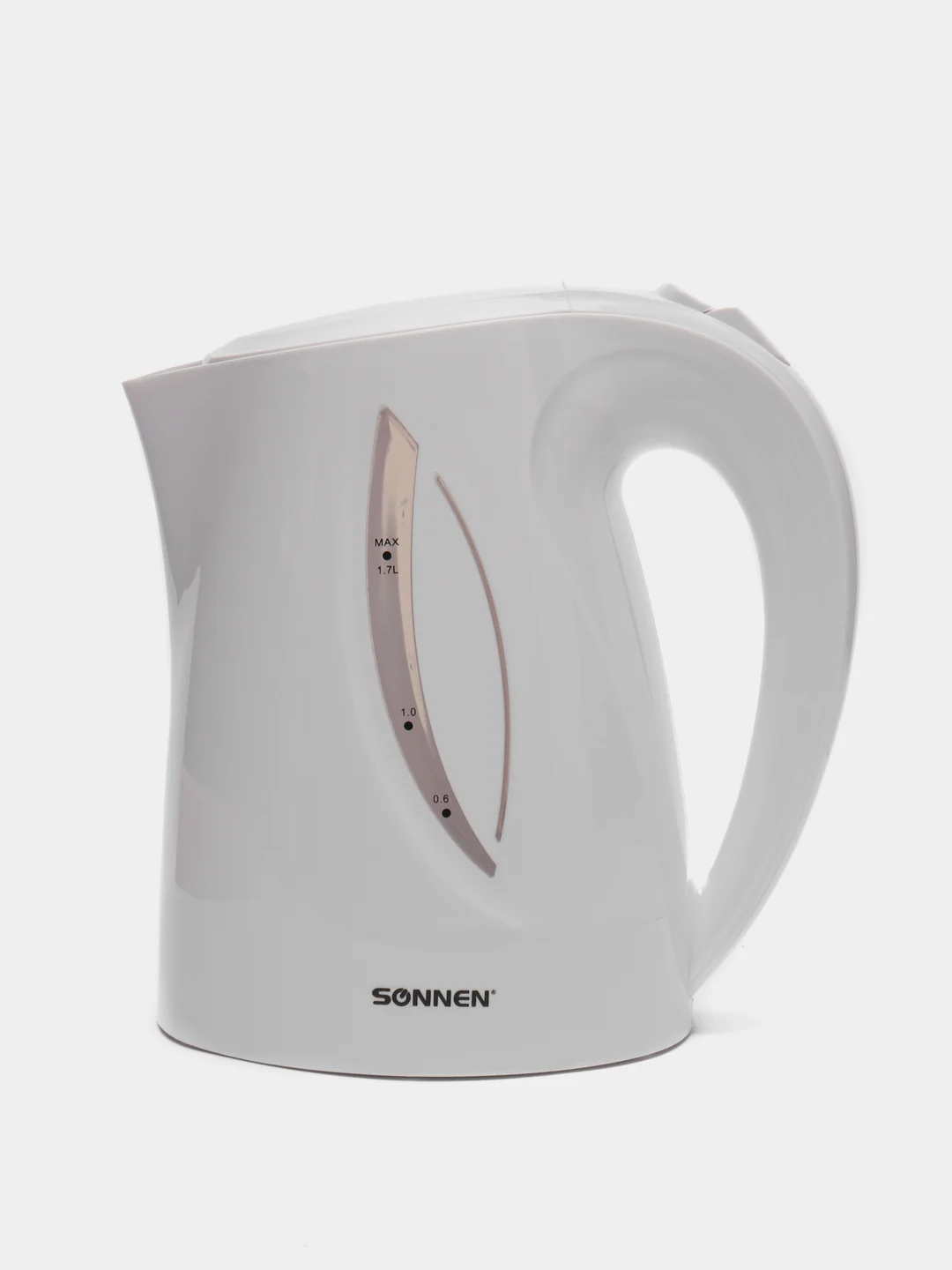 Чайник SONNEN KT-1758, 1,7л, 2200Вт, закрытый нагревательный элемент, пластик, белый