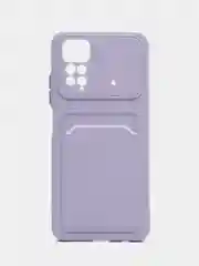Сиреневый чехол Xiaomi Redmi Note 11 4G / Note 11s / Poco M4 Pro 4G (Ноут 11с) с карманом для карт