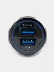 Черный автомобильное зарядное устройство в прикуриватель, быстрая зарядка 2 USB, 3,1 А