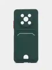 Тёмно-зелёный чехол HUAWEI NOVA Y90 с защитой камеры и карманом для пластиковой карты