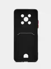 Черный чехол HUAWEI NOVA Y90 с защитой камеры и карманом для пластиковой карты