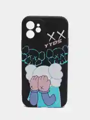 Тёмно-бирюзовый светящийся чехол-накладка LUXO для iPhone 12 с флуоресцентным рисунком KAWS