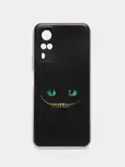 Черный силиконовый чехол на Vivo Y31/Y53s 4G / Виво Y31 прозрачный, с рисунком, защита камеры