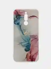 Ледяной силиконовый чехол на Xiaomi Redmi 8 / Сяоми Редми 8 прозрачный, с рисунком, защита камеры