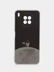Серебряный чехол на Huawei Nova 8i/Honor 50 lite / Хонор 50 Лайт прозрачный с рисунком, защита камеры
