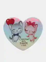 Серый меланж валентинки голографические