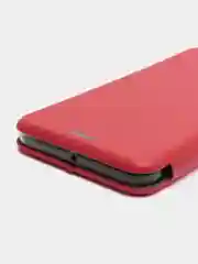 Красный чехол-книжка на Samsung Galaxy A60, M40, из экокожи, с карманом для карт