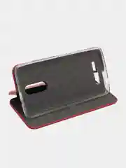 Красный чехол-книжка на Xiaomi Redmi Note 3 из экокожи, с карманом для карт
