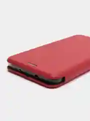 Красный чехол-книжка на Xiaomi Redmi Note 3 из экокожи, с карманом для карт