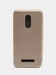 Золотой чехол-книжка на Xiaomi Redmi Note 3 из экокожи, с карманом для карт