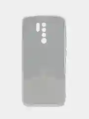 Серебряный силиконовый чехол на Xiaomi Redmi 9 / Сяоми Редми 9 прозрачный, с рисунком, защита камеры