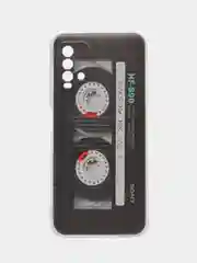 Хром силиконовый чехол на Xiaomi Redmi 9T / Редми 9Т прозрачный, с рисунком, защита камеры
