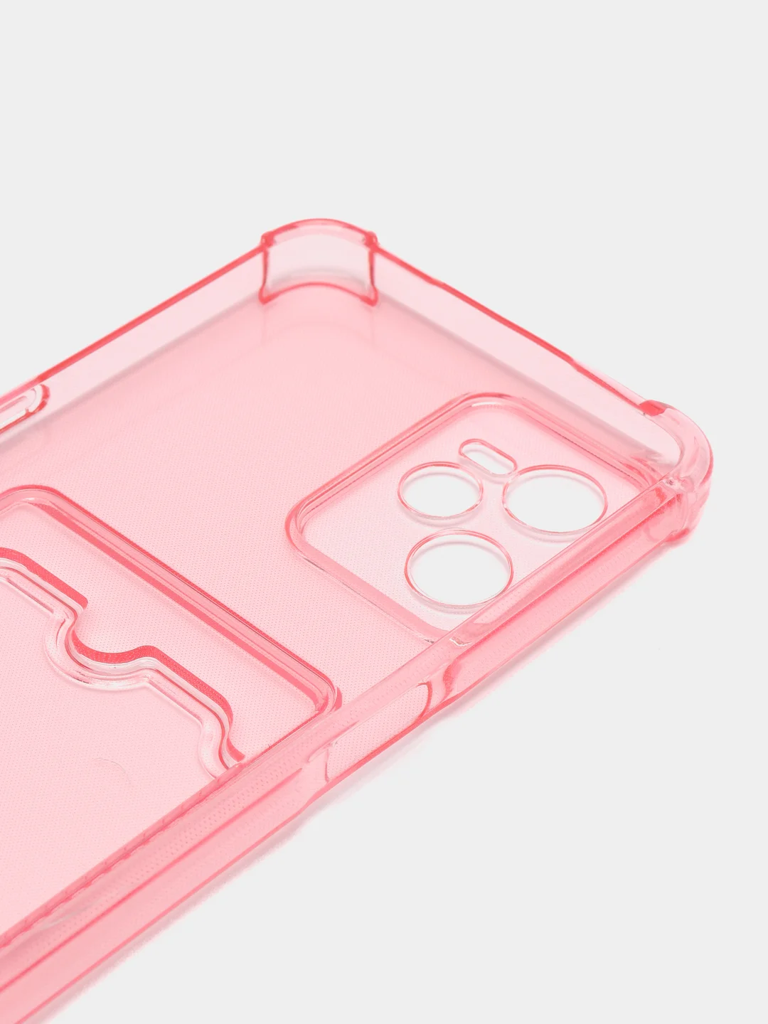 Коралловый чехол для Realme C35 (Реалми С35), прозрачный, с карманом для карт