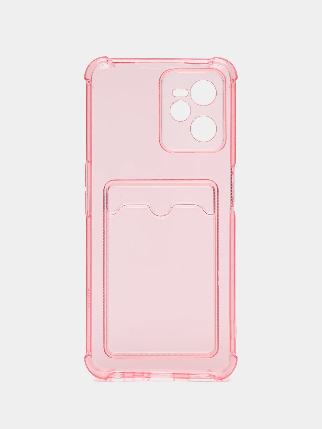 Коралловый чехол для Realme C35 (Реалми С35), прозрачный, с карманом для карт