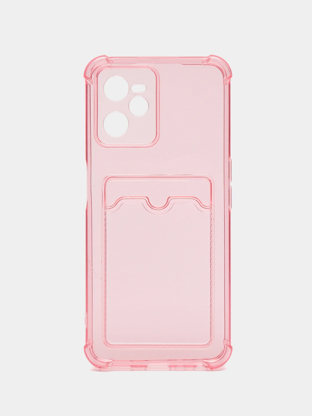 Коралловый чехол для Realme C35 (Реалми С35), прозрачный, с карманом для карт