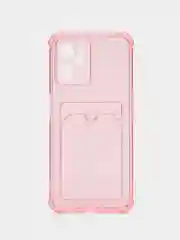 Коралловый чехол для Realme C35 (Реалми С35), прозрачный, с карманом для карт
