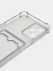 Хром чехол для Realme C35 (Реалми С35), прозрачный, с карманом для карт
