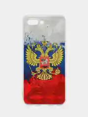Синий силиконовый чехол на Honor 10 / Хонор 10 прозрачный, с рисунком, защита камеры