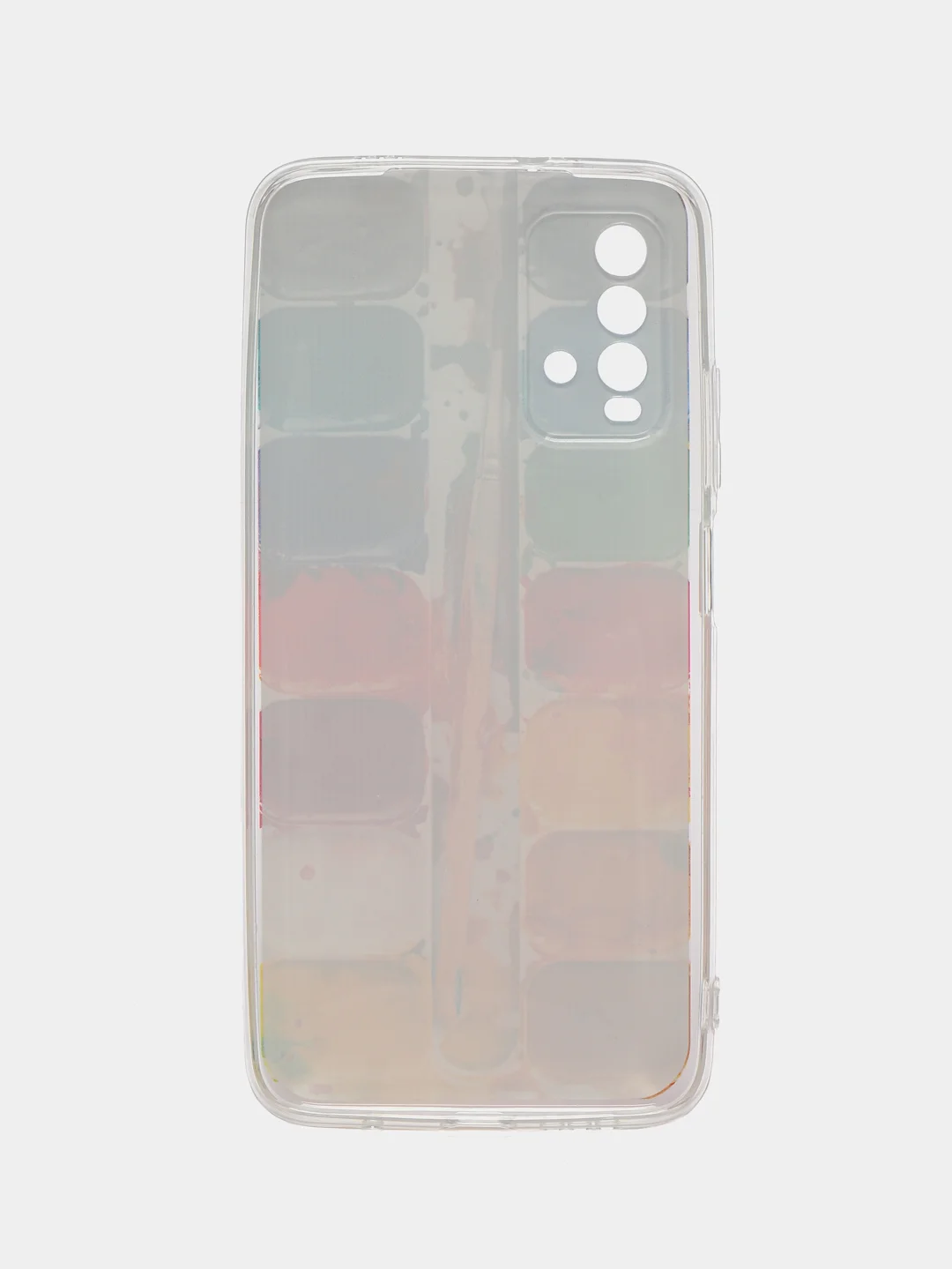 Бордовый силиконовый чехол на Xiaomi Redmi 9T / Редми 9Т прозрачный, с рисунком, защита камеры