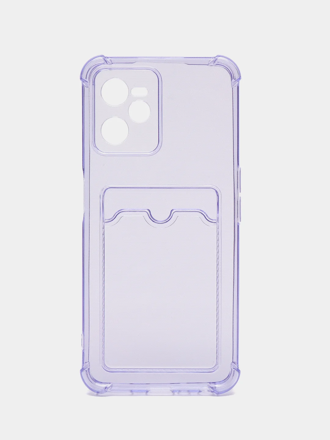 Лавандовый чехол для Realme C35 (Реалми С35), прозрачный, с карманом для карт