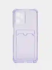 Лавандовый чехол для Realme C35 (Реалми С35), прозрачный, с карманом для карт