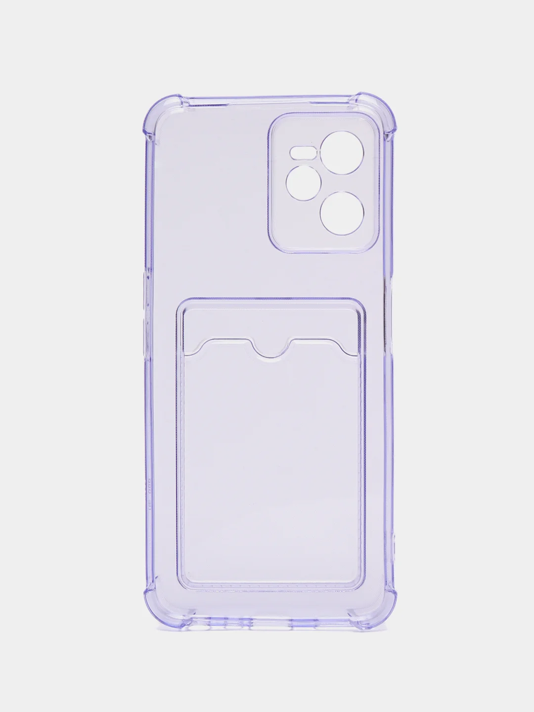 Лавандовый чехол для Realme C35 (Реалми С35), прозрачный, с карманом для карт