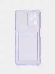Лавандовый чехол для Realme C35 (Реалми С35), прозрачный, с карманом для карт