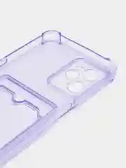 Лавандовый чехол для Realme C35 (Реалми С35), прозрачный, с карманом для карт
