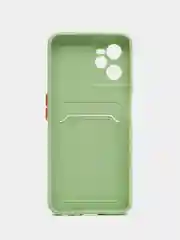 Лайм чехол для Realme C35 (Реалми С35), прозрачный, с карманом для карт