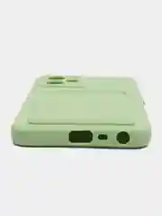 Лайм чехол для Realme C35 (Реалми С35), прозрачный, с карманом для карт